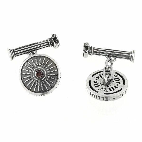 Cufflinks Ancient Rome with Brown Stones Back