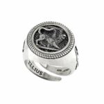 Anello Chimera Forma Rotonda Argento Invecchiato