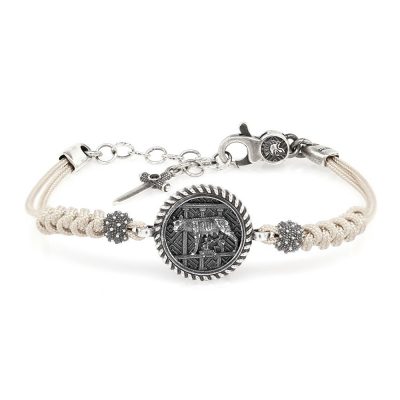 Bracciale Argento Cordino Avana Lupa Capitolina