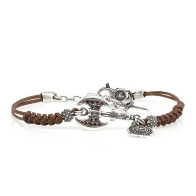 Bracciale Cordino Marrone Ascia