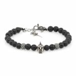 Bracciale Elmo Gladiatore Argento Pietra Lavica Piccolo