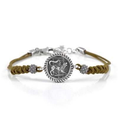 Bracciale Uomo Chimera Argento Cordino Verde
