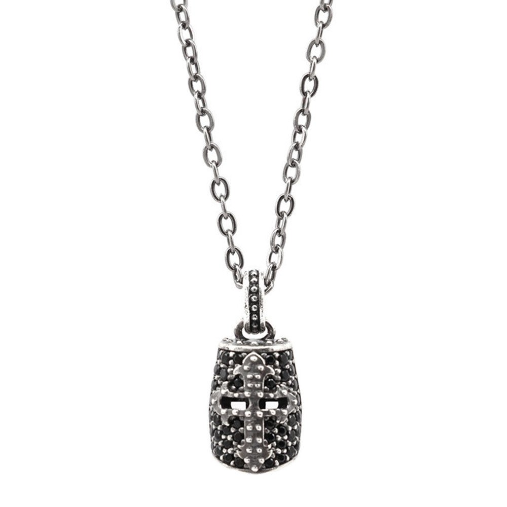 Knight Helmet Necklace With Stones - Ellius Jewelry