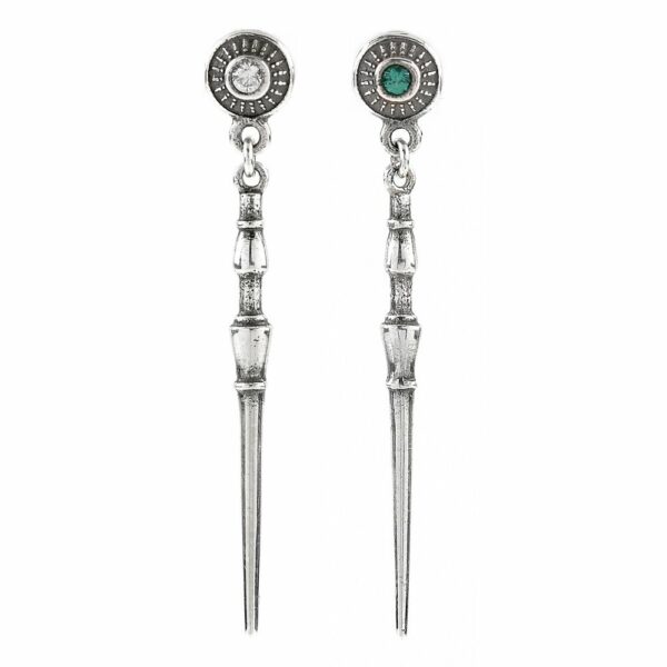 Lance of Joust Earrings Stones White and Green