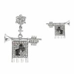 Orecchini Chiarine Musici Asimmetrici Pietre Bianche