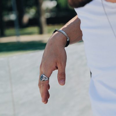 Indossato Anello Aquila Ovale