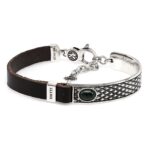 Bracciale Rigido Argento Pelle Serpente