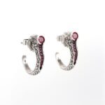 Woman silver side volcano earrings