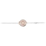 Bracciale Natività rose pietre bianche gioielli argento Ellius centrale