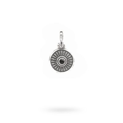 Charm Mitologia Scudo pietra nera gioielli argento Ellius maglina