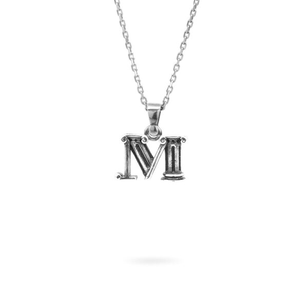 collana lettera M argento ellius gioielli