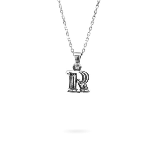 Collana lettera R argento ellius gioielli