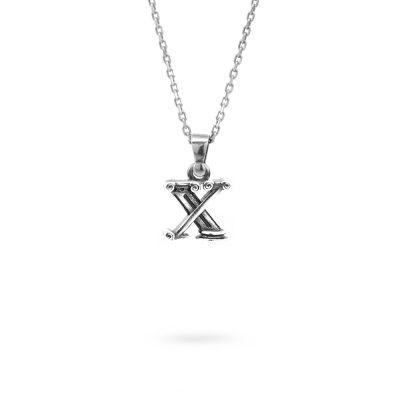 collana lettera X argento ellius gioielli
