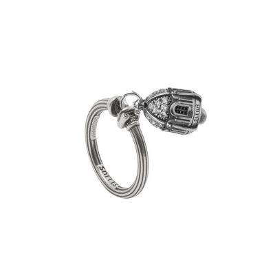 Anello Portafortuna Capri Pietre Bianche argento gioielli Ellius