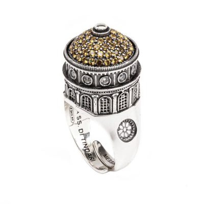 Anello Cupola Santuario Tindari Messina gioielli argento Ellius
