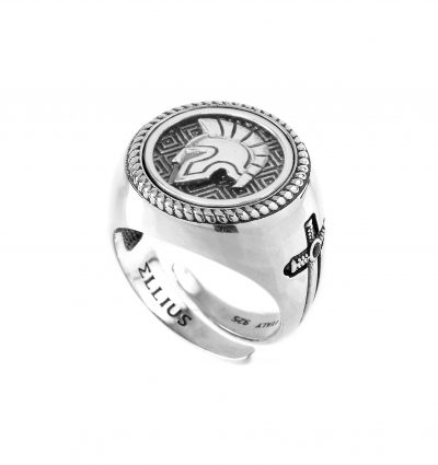 Anello Gladiatore tondo gioielli argento Ellius