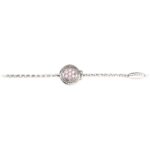 Bracciale bambina Natività rodio pietre rosa gioielli argento Ellius fronte