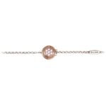 Bracciale bambina Natività rose pietre rosa gioielli argento Ellius fronte