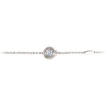Bracciale neonato Natività rodio pietre celesti gioielli argento Ellius fronte
