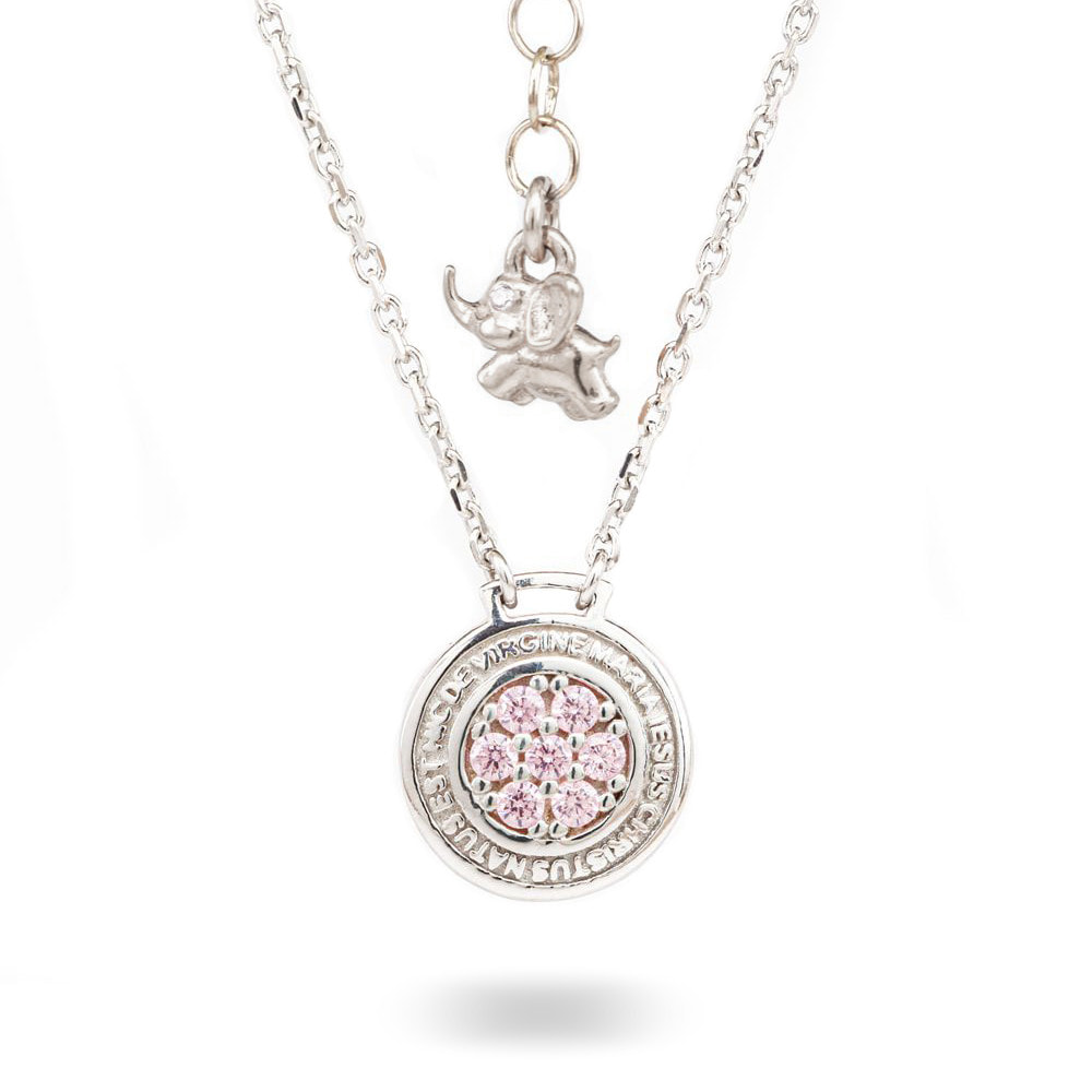 Collana con bambina e pietre swarovski - www.