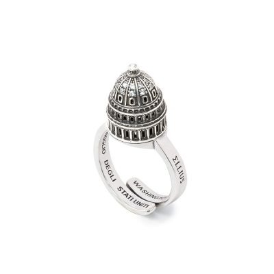 Anello Cupola Minimal campidoglio di Washington argento ellius