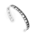 bracciale sfilata del cavaliere donna rigido argento ellius