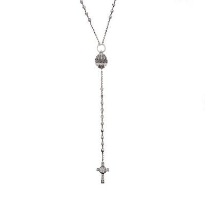 collana Rosario cappella san pietro roma e croce natività pietre bianco argento ellius