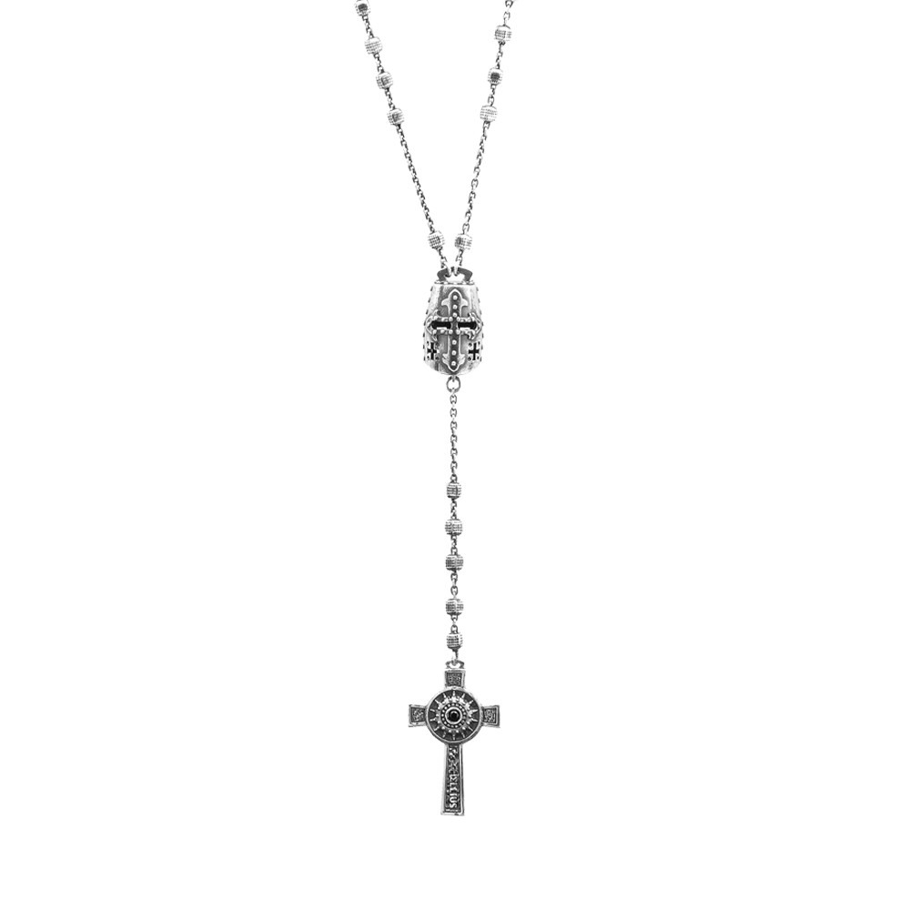 collana rosario cavaliere e croce della natività uomo gioielli ellius