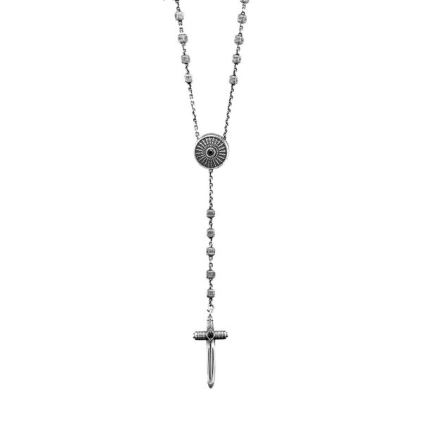 collana rosario scudo uomo argento ellius