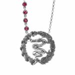 collana drago visconti pietre fucsia donna gioielli argento ellius