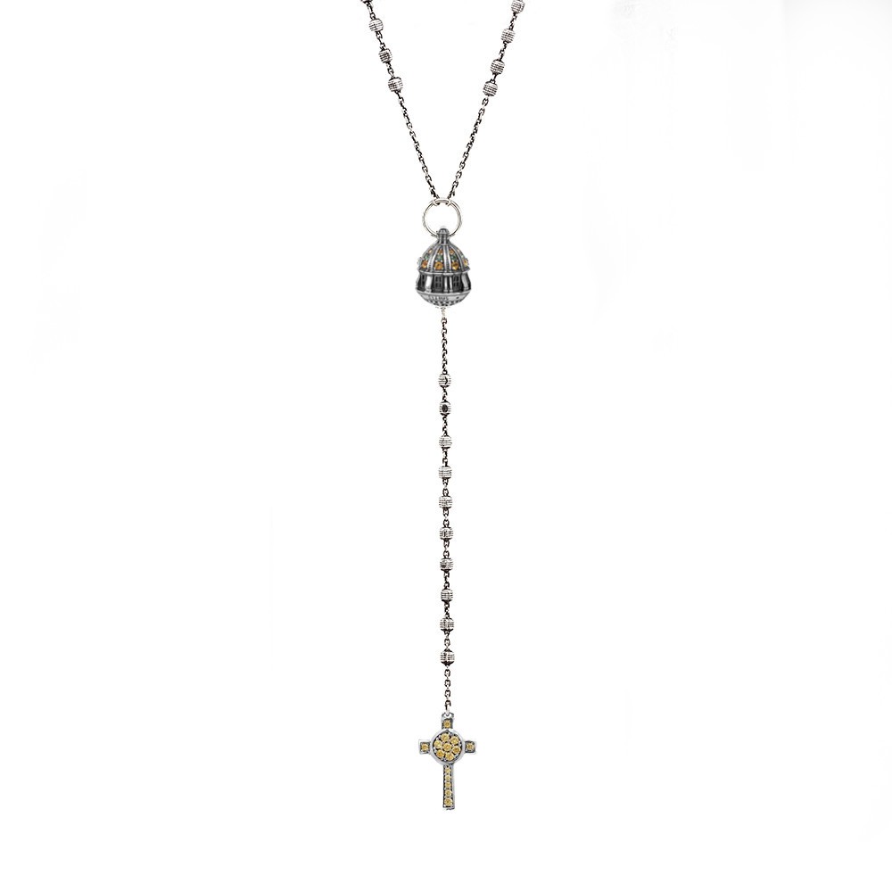 Collana Rosario Santa Maria Sanità Napoli e Croce Natività gioiello argento ellius