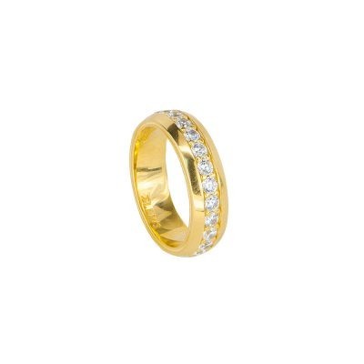 anello con pietre bianche dorato solaris donna gioielli argento ellius