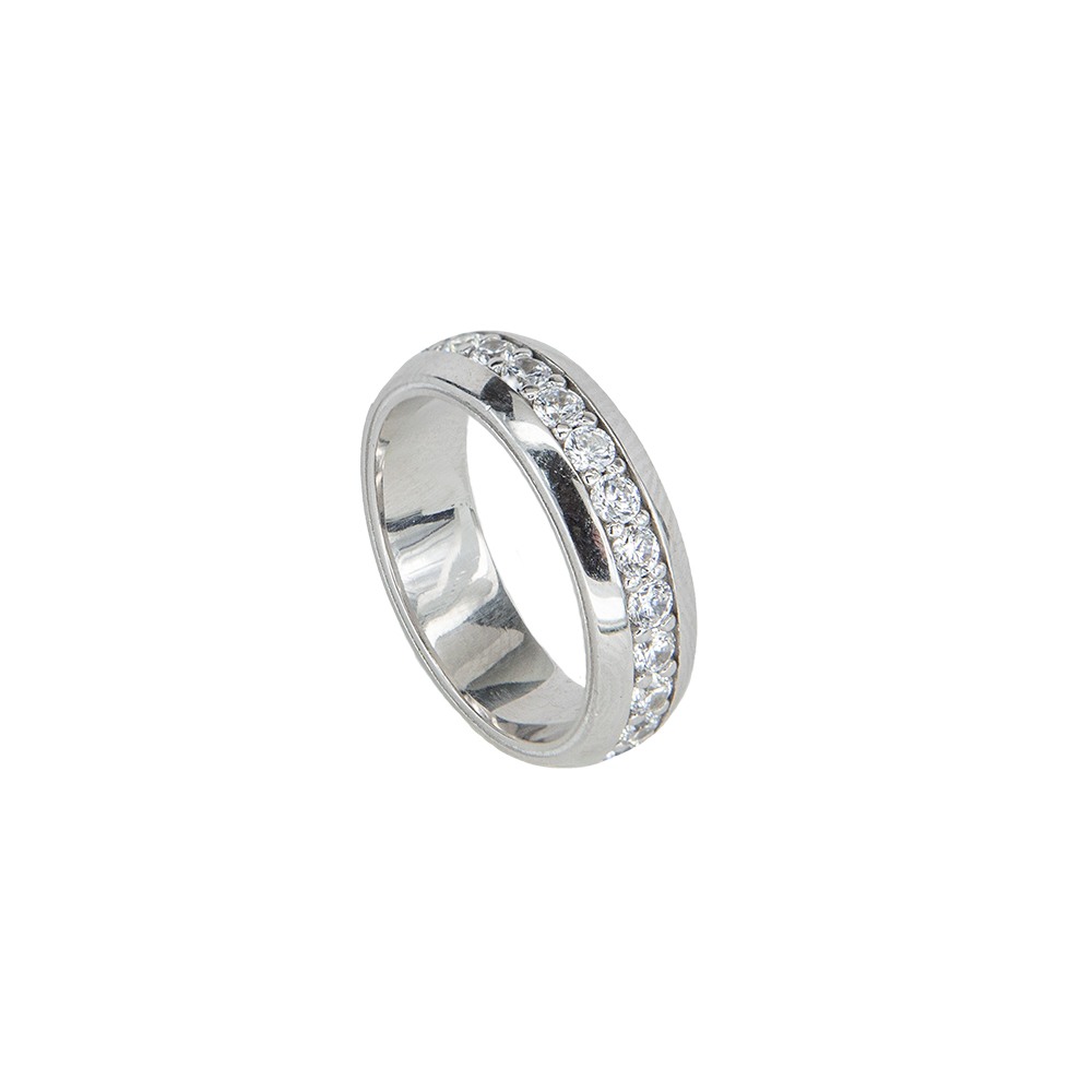 anello con pietre bianche rodio solaris donna gioielli argento ellius