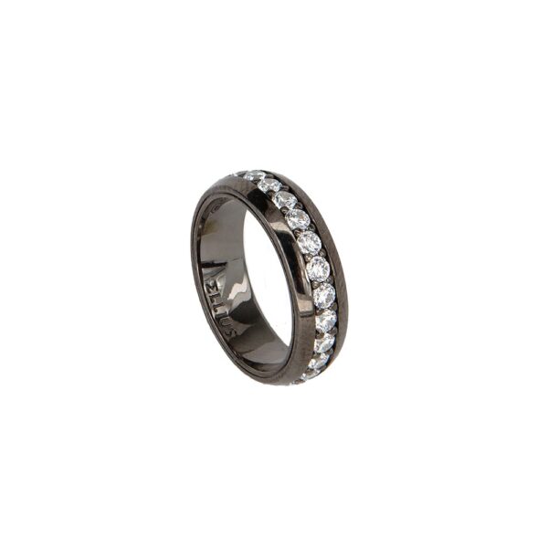 anello con pietre bianche rutenio solaris donna gioielli argento ellius