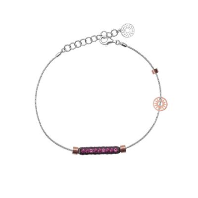 bracciale donna 1 raggio rodio pietre ruby solaris gioielli argento ellius
