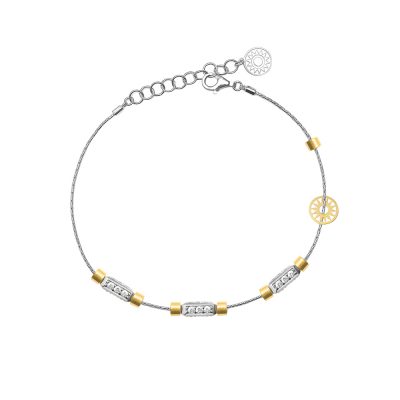 bracciale donna 3 raggi rodio pietre bianche solaris gioielli argento ellius