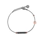 bracciale uomo 1 raggio rutenio pietre nere solaris gioielli argento ellius