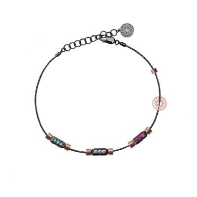bracciale uomo 3 raggi rutenio pietre bianche ruby verde solaris gioielli argento ellius