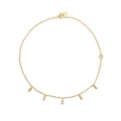 collana donna ciondoli raggi mini dorata pietre bianche e champagne solaris gioielli argento ellius