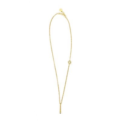 collana donna raggio a ciondolo dorato pietre champagne solaris gioielli argento ellius
