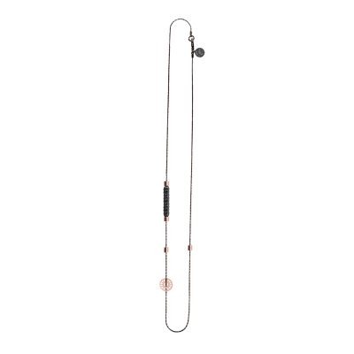 collana uomo 1 raggio rutenio pietre nere solaris gioielli argento ellius