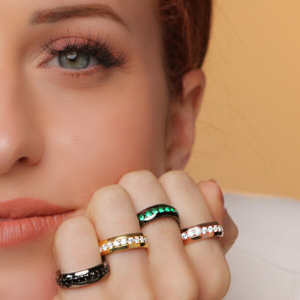 rings with worn stones solaris jewellery silver collection ellius