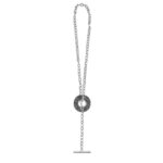collana donna catena tbar rodio pietre bianche era gioielli argento ellius retro