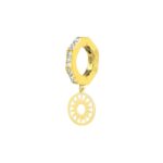 orecchino donna ottagono e sole dorato pietre bianche solaris gioielli argento ellius