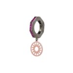 orecchino donna ottagono e sole rutenio pietre ruby solaris gioielli argento ellius