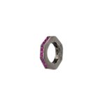 orecchino donna ottagono rutenio pietre ruby solaris gioielli argento ellius
