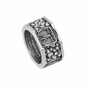 anello ottagono uomo vitruviano gioielli argento ellius