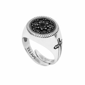 anello tondo con pietre uomo gioielli argento ellius