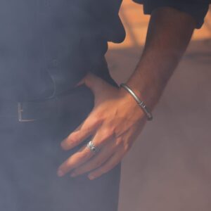 Bracciale Vulcano Pelle e Argento Uomo