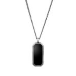 Collana Gemma argento pietra rettangolare uomo particolare